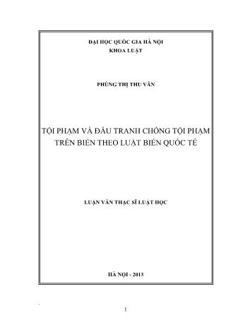 Luận văn Tội phạm và đấu tranh chống tội phạm trên biển theo luật biển quốc tế