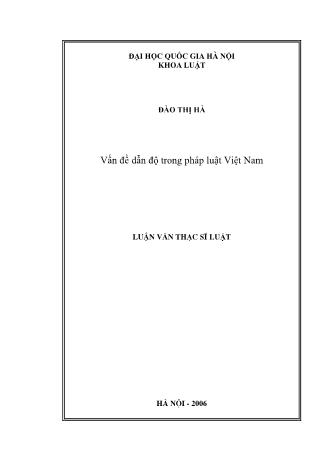 Luận văn Vấn đề dẫn độ trong pháp luật Việt Nam