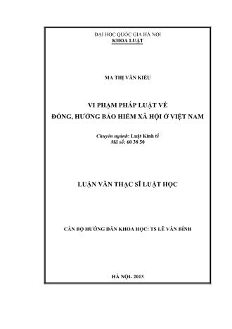 Luận văn Vi phạm pháp luật về đóng, hưởng bảo hiểm xã hội ở Việt Nam