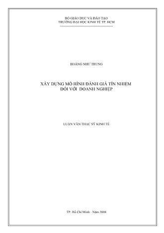 Luận văn Xây dựng mô hình đánh giá tín nhiệm đối với doanh nghiệp