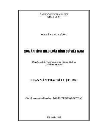 Luận văn Xóa án tích theo luật hình sự Việt Nam