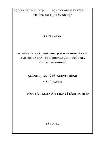 Tóm tắt Luận án Nghiên cứu phát triển du lịch sinh thái gắn với bảo tồn đa dạng sinh học tại vườn quốc gia Cát Bà - Hải Phòng