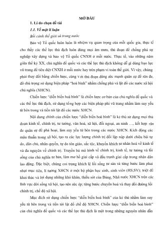 Tóm tắt Luận án Quản lí giáo dục quốc phòng-an ninh cho sinh viên các trường đại học Việt Nam trong bối cảnh mới