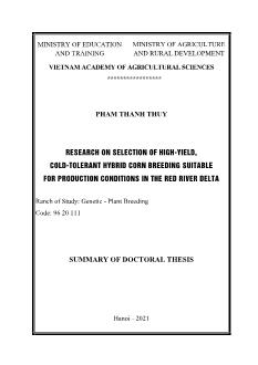 Tóm tắt Luận án Research on selection of high-yield, cold-tolerant hybrid corn breeding suitable for production conditions in the red river delta