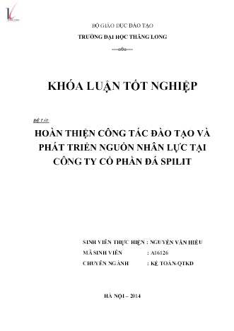 Khóa luận Hoàn thiện công tác đào tạo và phát triển nguồn nhân lực tại Công ty Cổ phần Đá Spilit